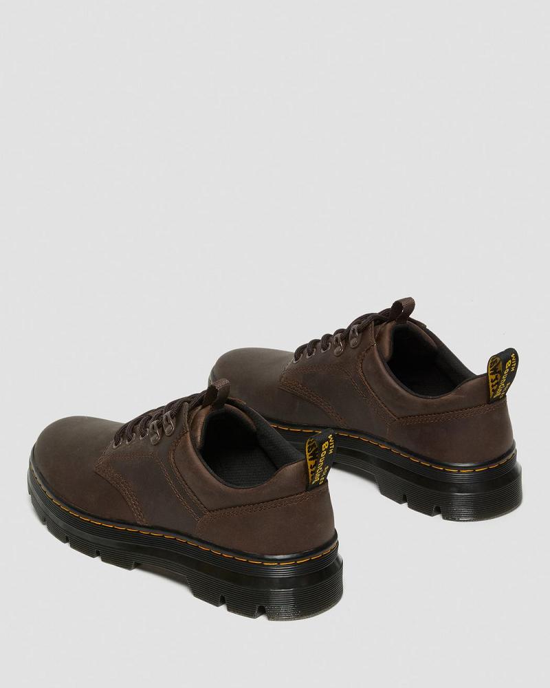 Men's Dr Martens Reeder Crazy Horse Leather Casual Shoes Dark / Brown | AU 477RVD